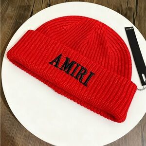 Amiri Red Knit Beanie